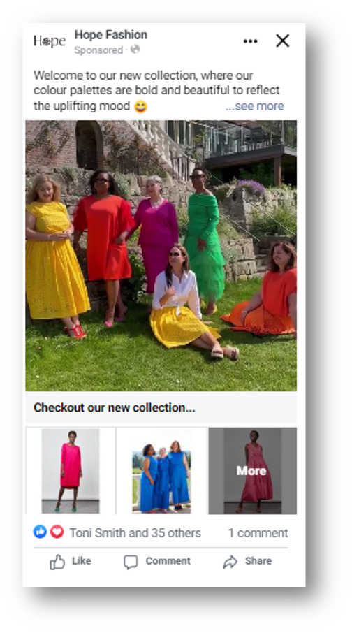Hope Fashion advertising support by RMK Marketing