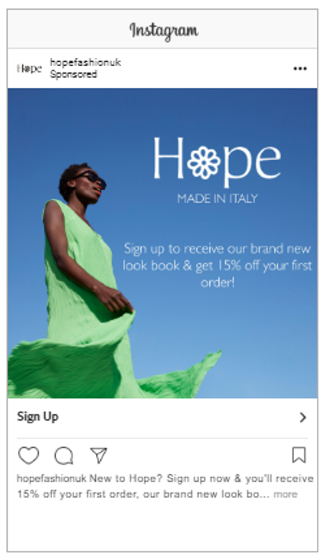 Paid advertising on social media for fashion brand - Hope - RMK