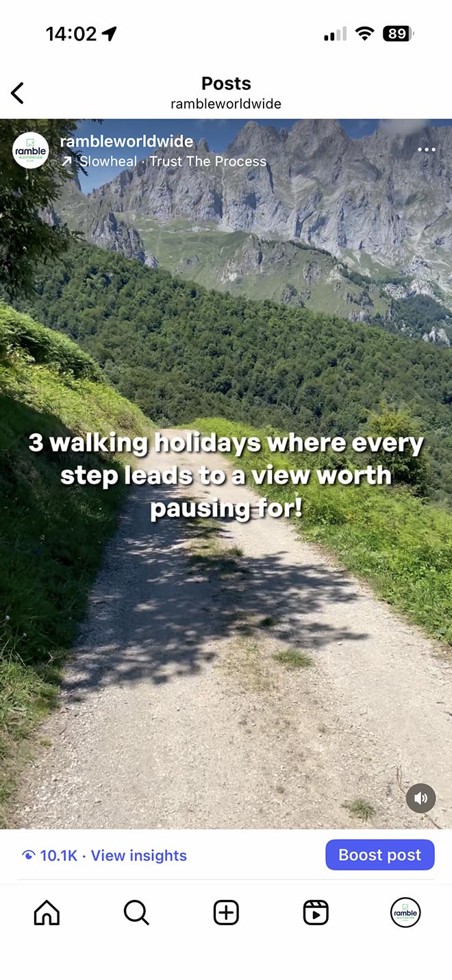 Ramble Worldwide Walking Holidays Social Media Management Case Study